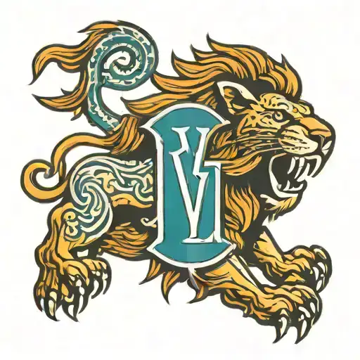 Letters V L Lion Roaring