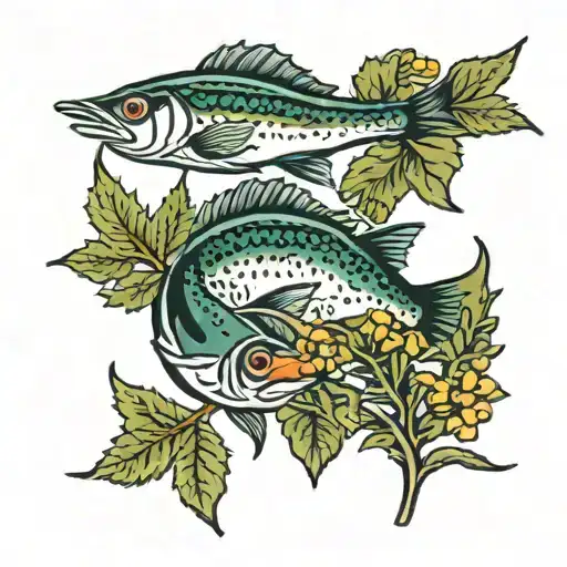 An Anchovy Fish And A Burdock Flower