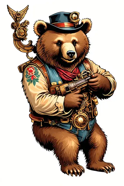 Steampunk Bear Playing