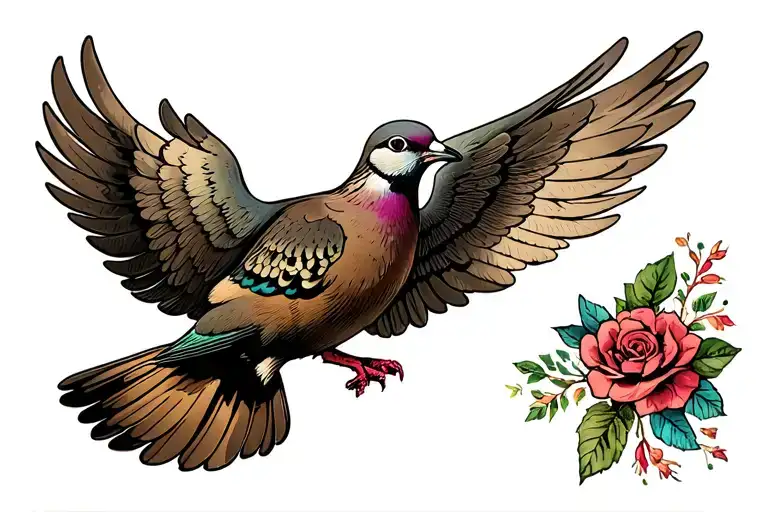 Spread Wings Mourning Dove