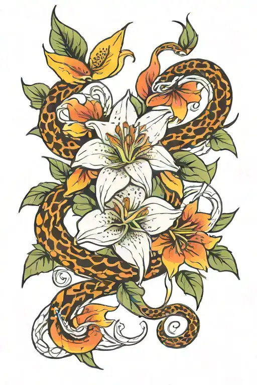 Lilly On Fire And Snake Wrapped Around Arm And Wrist