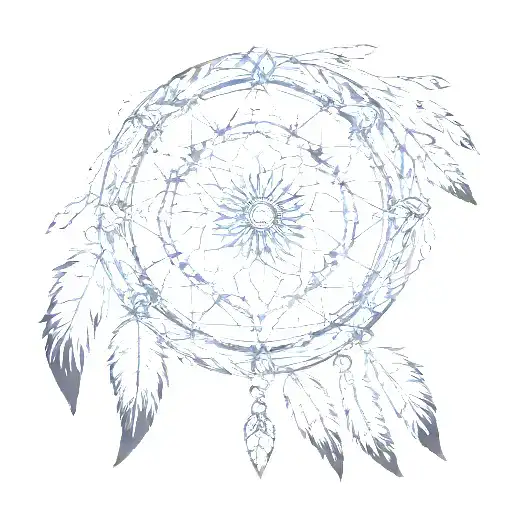 A Dreamcatcher With Intricate Geometric Patterns Symbolizing Intuition