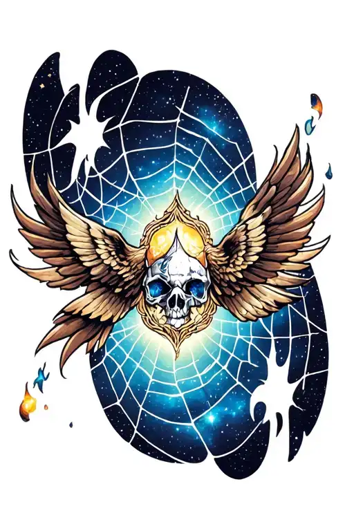 Web With Galaxy In The Background