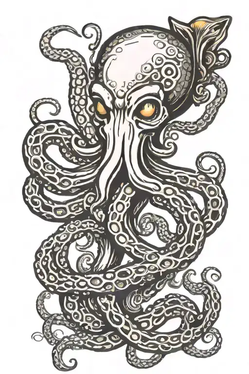 An Octopus With Cat5 Cables Intertwined