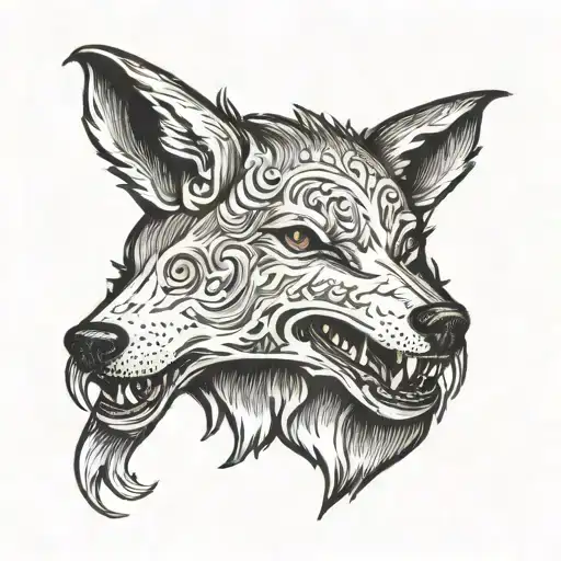 A Wolf Emerging From The Inside Of A Lambs Body