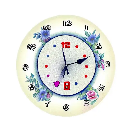 Clock With Kids Birthday And Time With The Birth Month Flower March And August