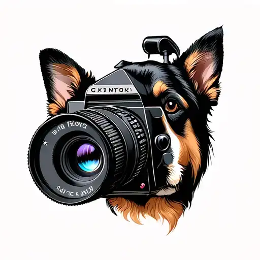 Camera Lens And Dog