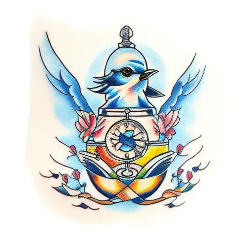 Blue Bird And Honey Jar