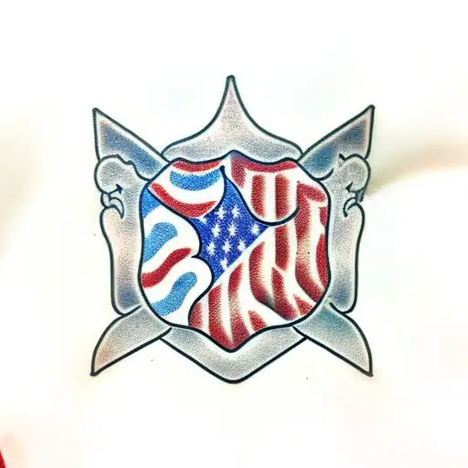 American Flag And Korean Flag