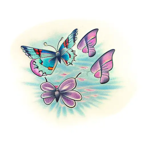 2 Small Butterflies That Represent My Great-grandmother And My Mother For A Man