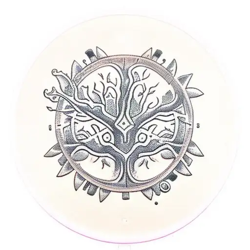 An Intricate Tree Of Life With Clockwork Gears Embedded In Its Branches