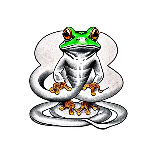 A Frog In A Boxing Match Against A Snake