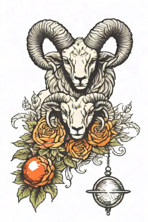 Two Ram Heads And A Crystal Ball