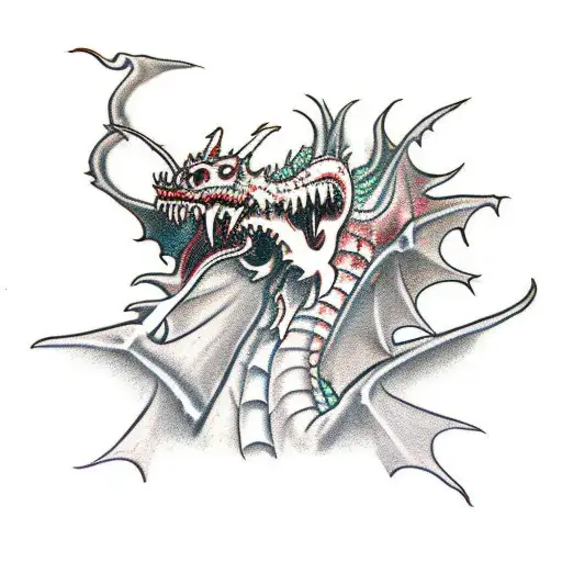 Zombie Dragon Eating A Wyvern