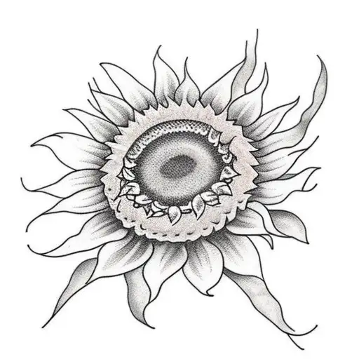 Sunflower With Writing In Stem