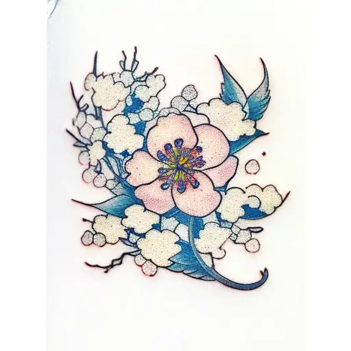 A Book With Cherry Blossoms Coming Out Of The Pages