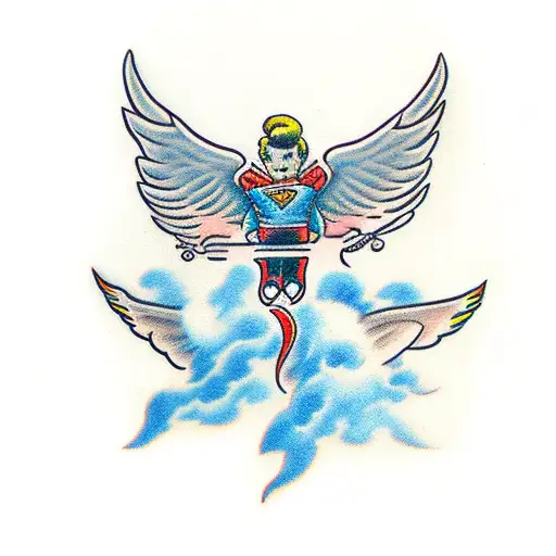 Super Kid Flying To Heaven