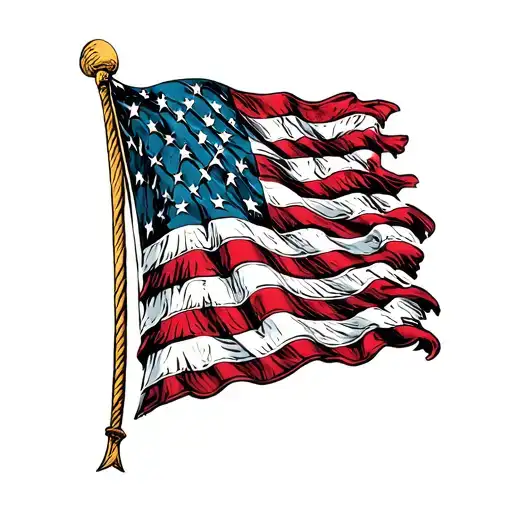 American Flag Incorporated Military Theme