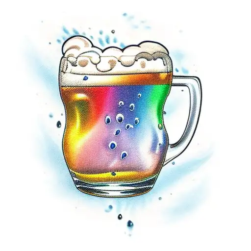 Beer Mug With A Rainbow Pouring Out Of It