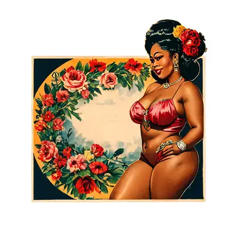 Plus Size Black Woman Pin Up Kinky Dominant