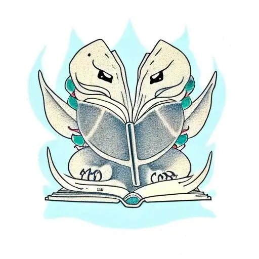 Fat Gragon Is Reading Book An Drinking Tea