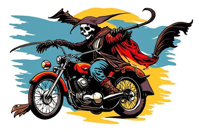 Cartoon Reaper Riding