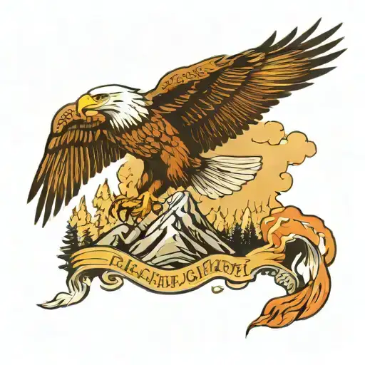 Eagle Holdin On A Mountain Peak