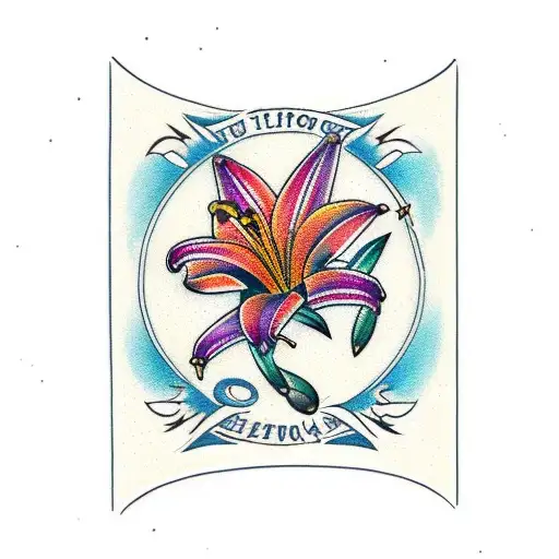 A Traditional-style Lily Adorned With Star-shaped Gemstones