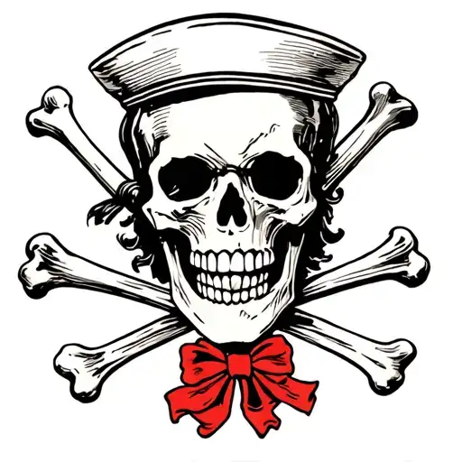 Traditional Skull And Crossbones Sailor Jerry Bert Grimm 1960