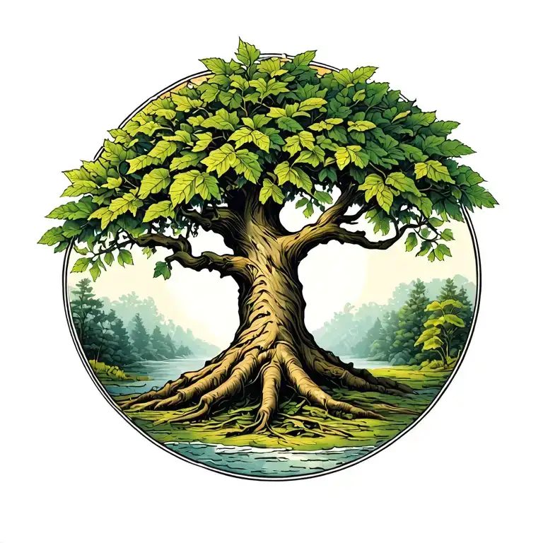 Big Tree With Green Leaves