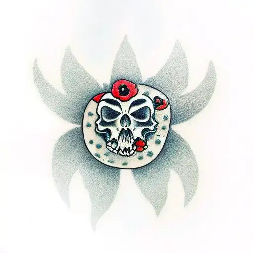 Executioner Sword Face Down With Poppy Flowers