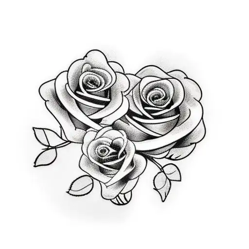 A Couple Tattoo For S And T With A Rose