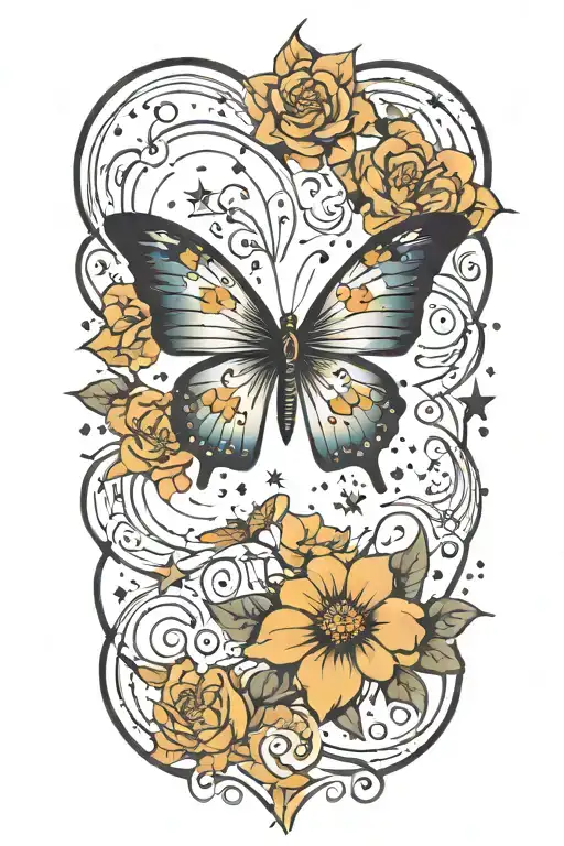 Galaxy Filled With Stars Forming The Shape Butterfly