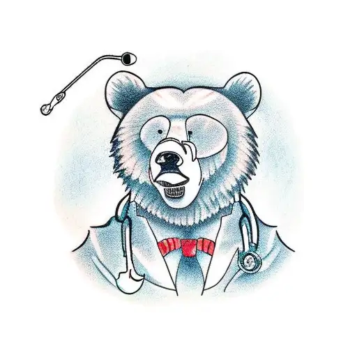 A Bear With A Doctor's Coat And Lemtes