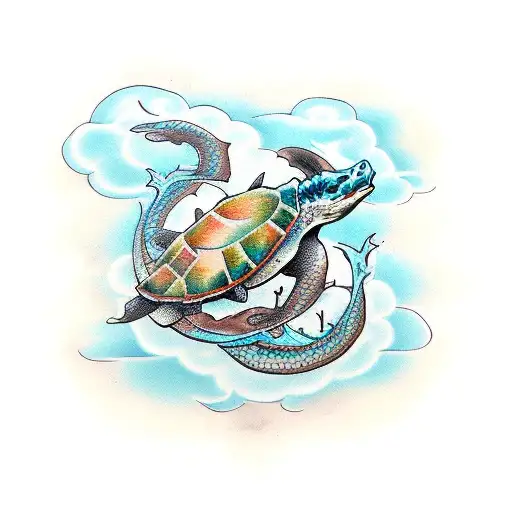 Dragon Penguin Sea Turtle Butterfly Fly Dolphin Sleeve