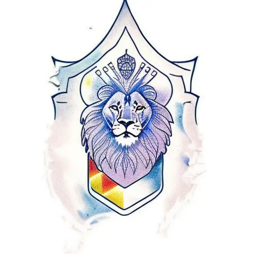 Lion With Blue Colors