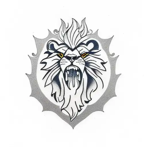 Serious Lion And Roaring Lion