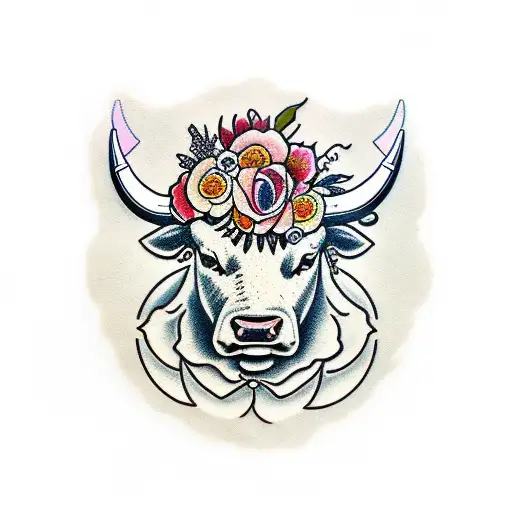 Bull With A Flower Crown