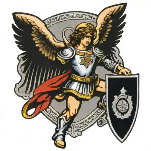 St Michael With Police Shield Adorned