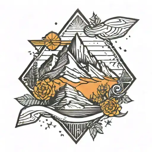 Geometric Mountain In Diamond Coverup