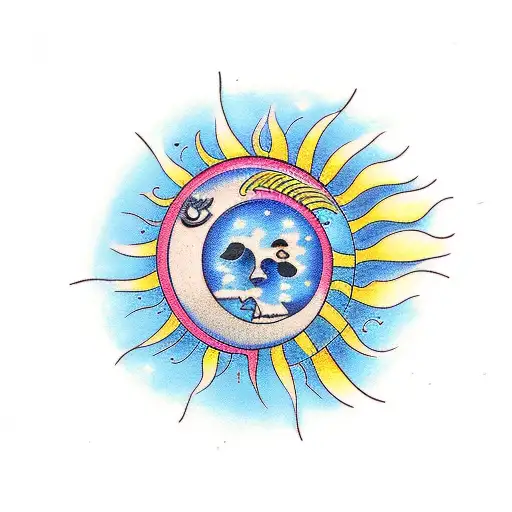 K And R With Moon And Sun