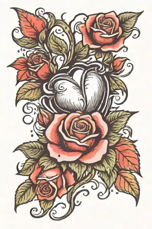 Rose With Stem Petals Falling Apart Heart