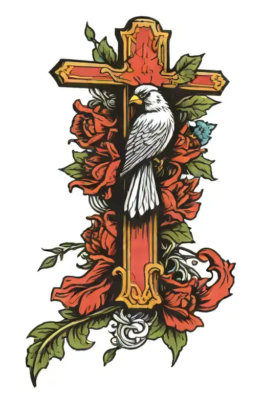 Cross With A Cardinal On It