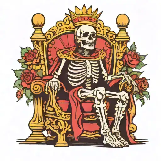 Skeleton King Sitting On Throne