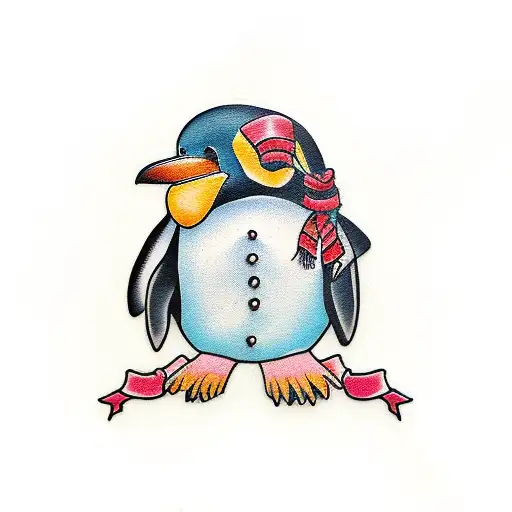 Penguin On Motorcycle