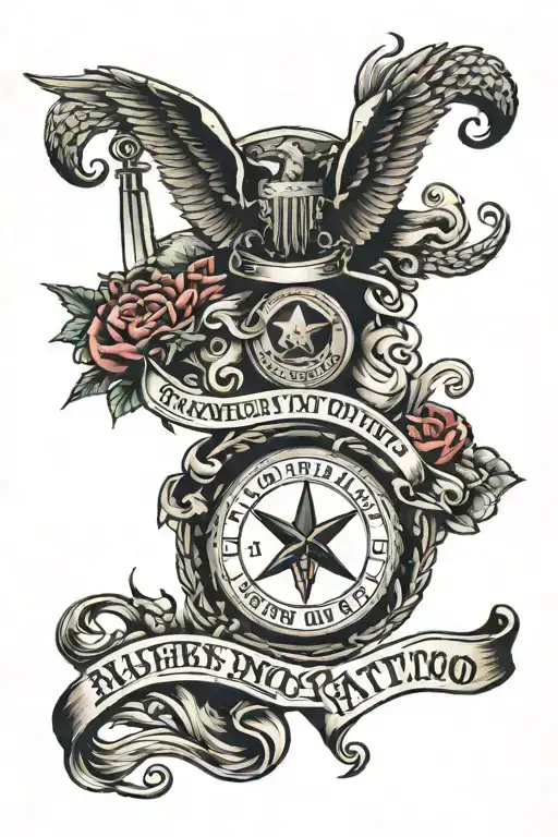 Military Tattoo With The Phrase Written Underneath