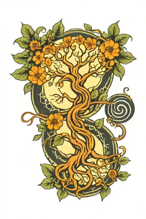 Tree Of Life Double Helix Intertwined