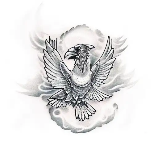 Realistic Raven Floating Runes