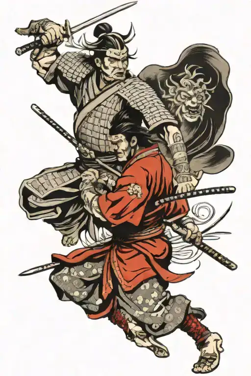 Samurai Warrior Battling