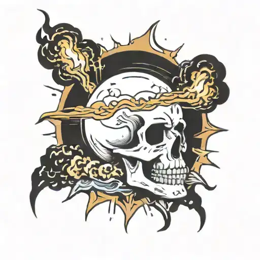 Skull Volcano Explosion